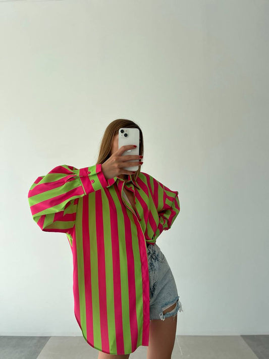 Striped Shirt Fuchsia Shirt