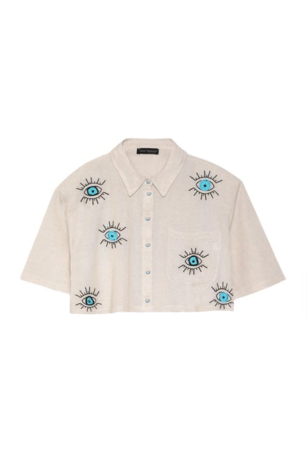 Embroidered Detailed Shirt Natur