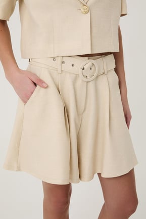 Pleated Detail Shorts Nature