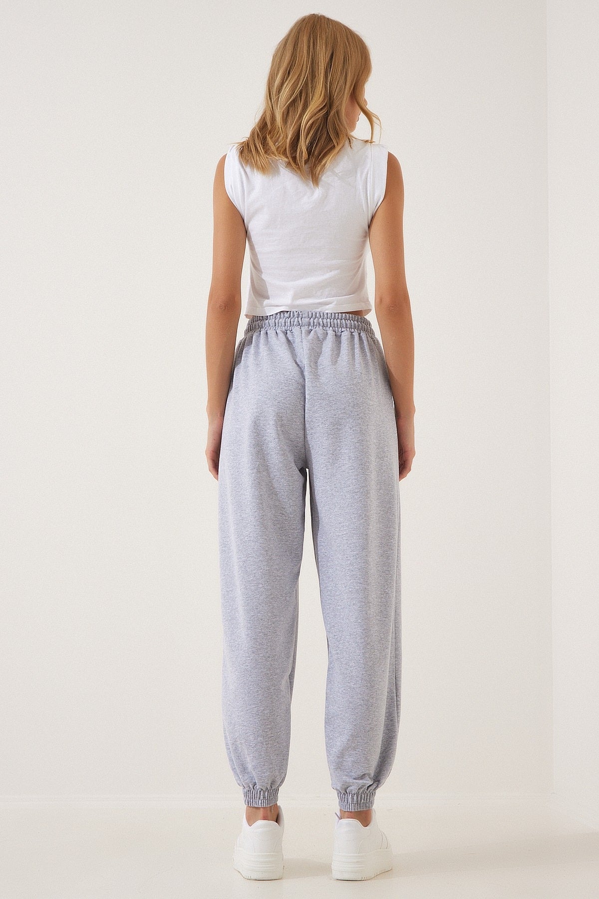 Gray Melange Loose Jogging Sweatpants