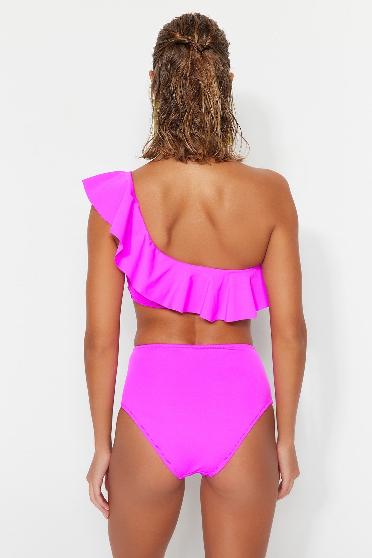 Pink High Waist Regular Bikini Bottom