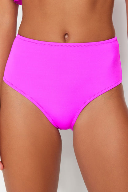 Pink High Waist Regular Bikini Bottom